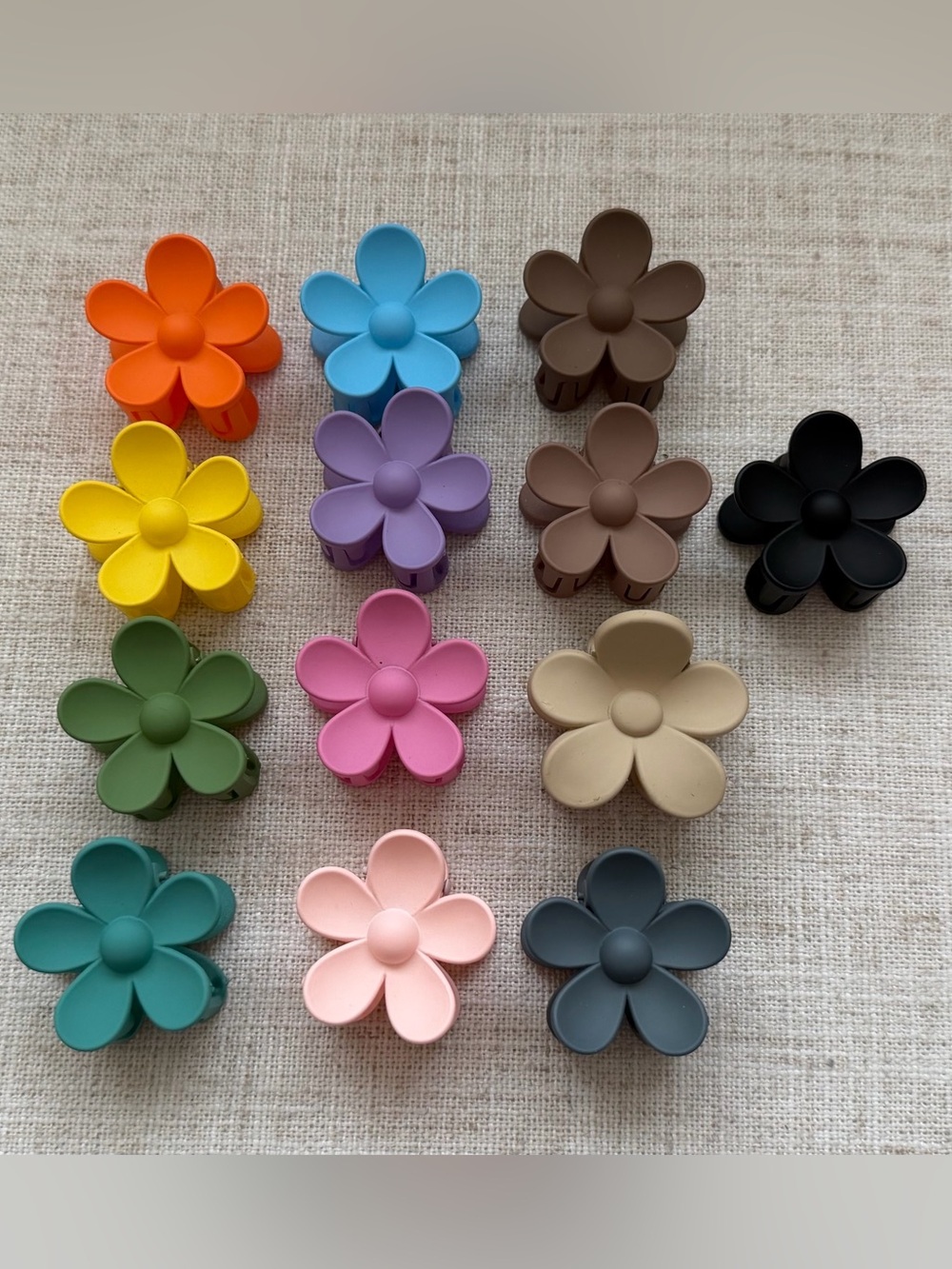 Colorful Flower Hair Claw Clips Set